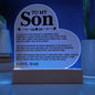 To My Son - Love Dad - Proud - Heart Acrylic Plaque !!!