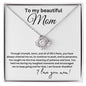 Gift for Mom | Through Triumph, Tears, and All Life's Fear -|Premium 14K White Gold Finish Love Knot Necklace | Meaningful Mother's Day Gift | Gift Idea for Mom | Birthday gift for mom