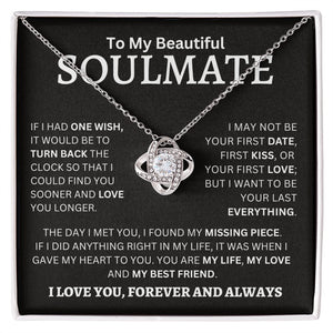 5 GREAT REASONS TO BUY FROM US Imagine her reaction receiving this beautiful Love Knot Necklace. Representing an unbreakable bond between two souls, this piece features a beautiful pendant embellished with premium cubic zirconia crystals. Surprise you