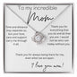 Gift for Mom | Time and Distance May Separate Us | Premium 14K White Gold Finish - Love Knot Necklace | Meaningful Mother's Day Gift | Gift Idea for Mom | Birthday gift for mom