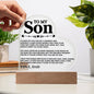 To My Son - Love Dad - Proud - Heart Acrylic Plaque !!!
