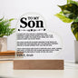 To My Son - Love Dad - Proud - Heart Acrylic Plaque !!!