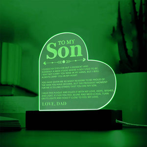 To My Son - Love Dad - Proud - Heart Acrylic Plaque