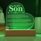 To My Son - Love Dad - Proud - Heart Acrylic Plaque