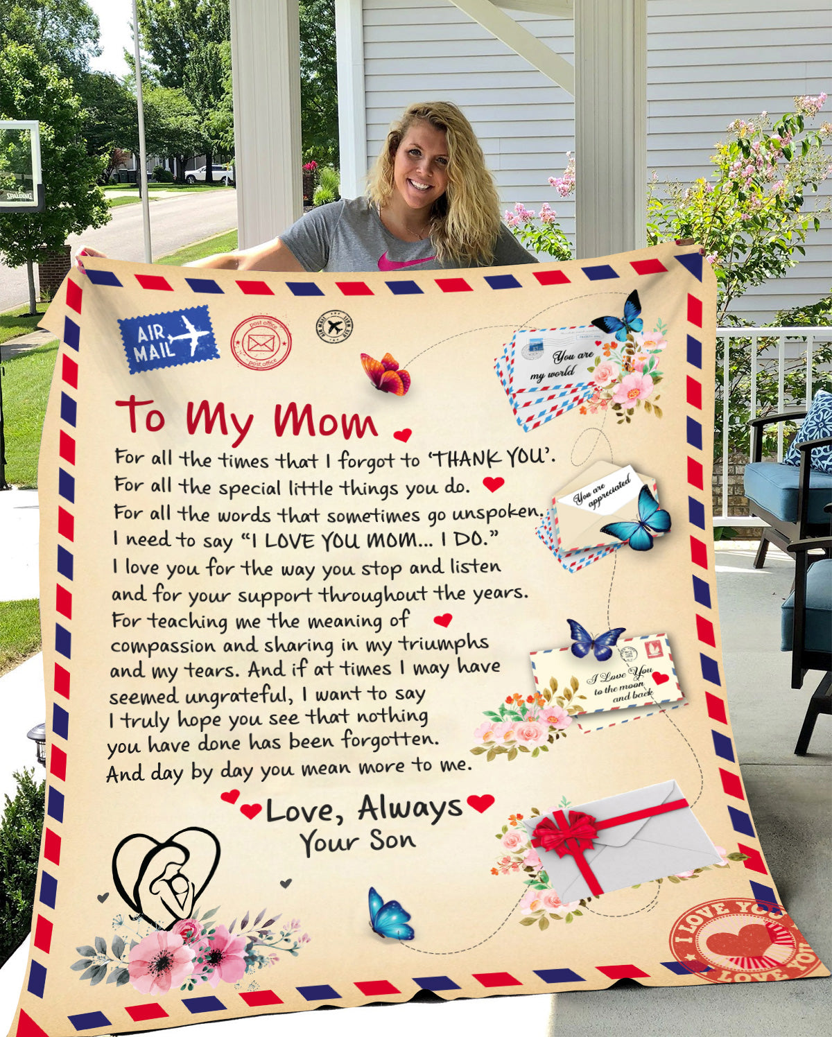 50x60 [BEST SELLER] To My Mom | Perfect Personalized Blanket For Mother's Day| Minky Blanket