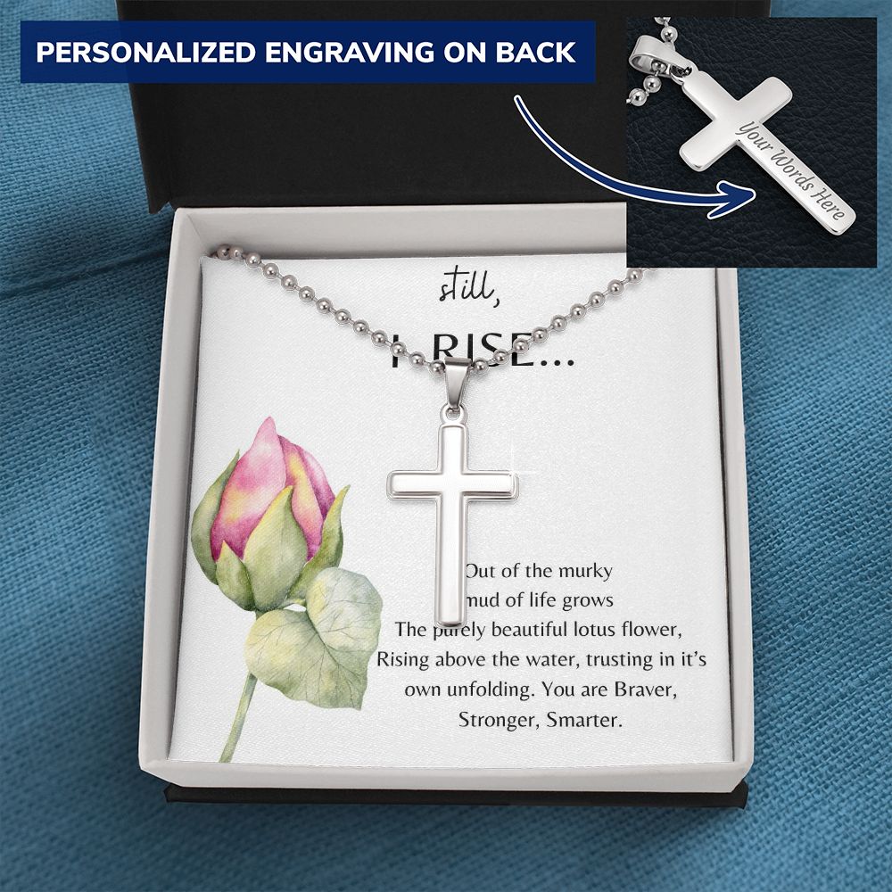 Still I Rise |Personalized cross Necklace