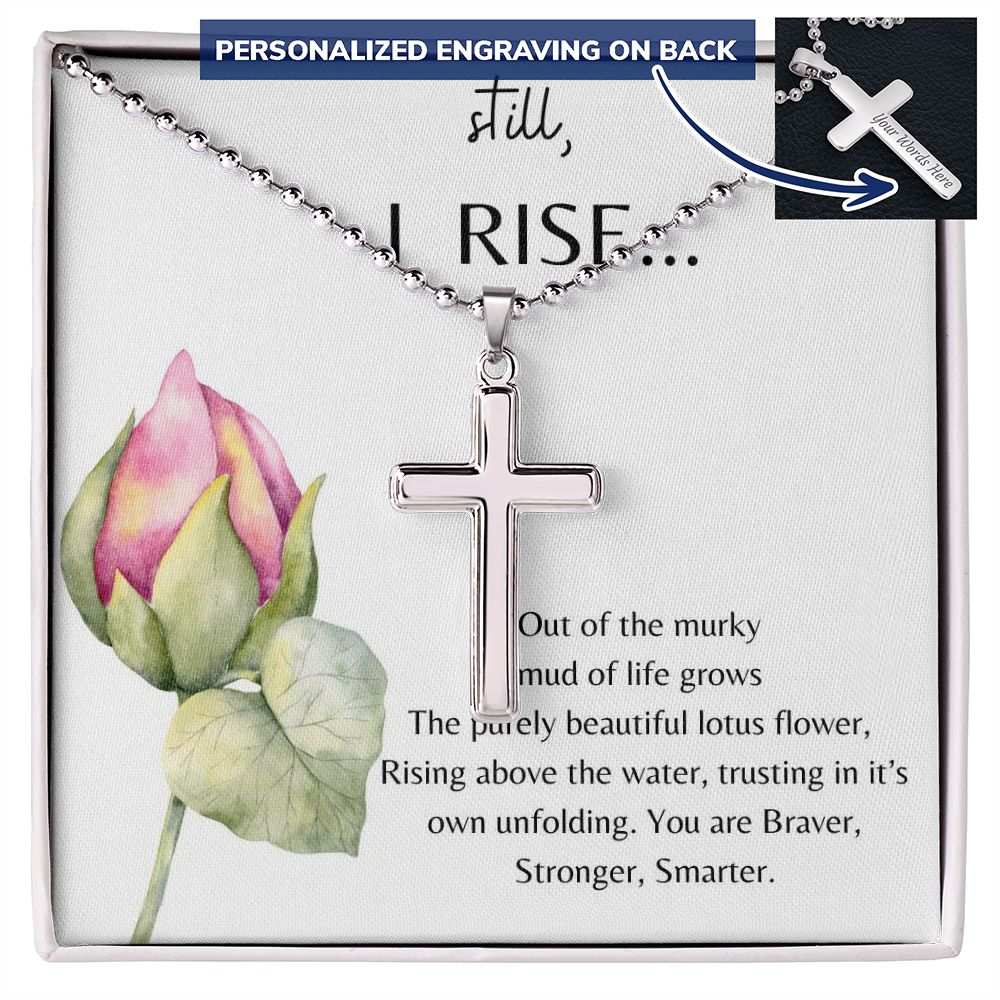 Still I Rise |Personalized cross Necklace