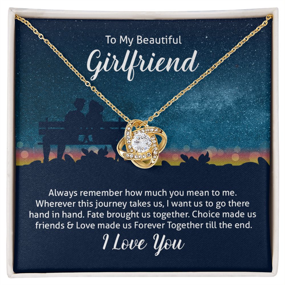 To My Beautiful Girlfriend | Loveknot Necklace