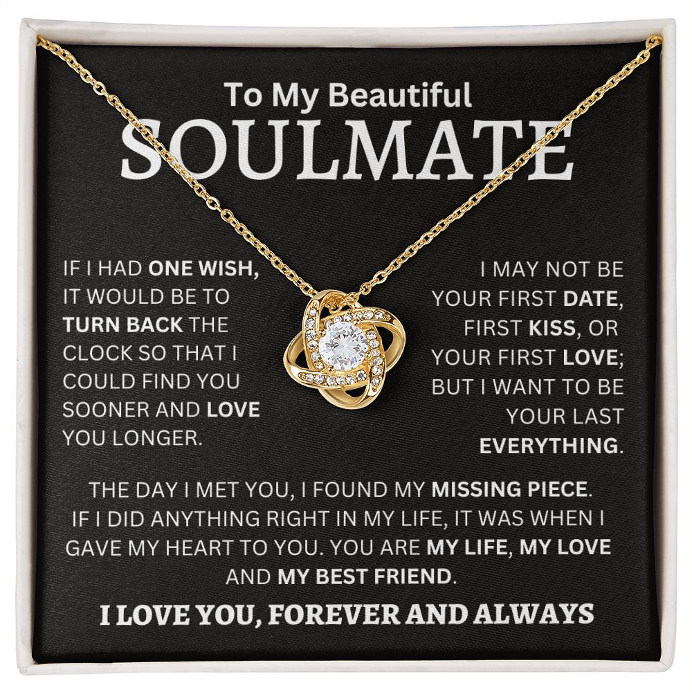 5 GREAT REASONS TO BUY FROM US     Imagine her reaction receiving this beautiful Love Knot Necklace. Representing an unbreakable bond between two souls, this piece features a beautiful pendant embellished with premium cubic zirconia crystals. Surprise you