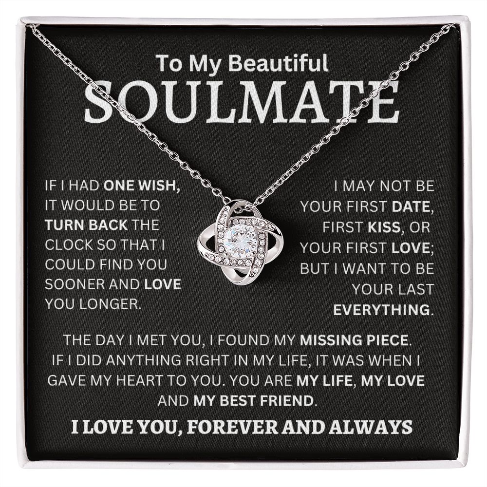 5 GREAT REASONS TO BUY FROM US     Imagine her reaction receiving this beautiful Love Knot Necklace. Representing an unbreakable bond between two souls, this piece features a beautiful pendant embellished with premium cubic zirconia crystals. Surprise you