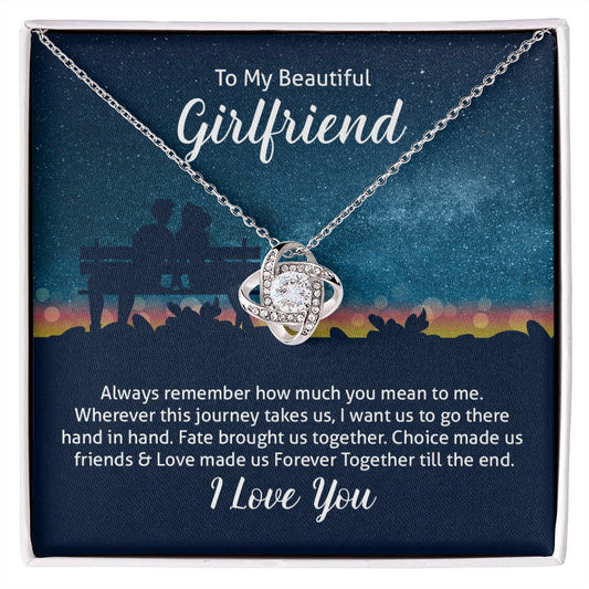 To My Beautiful Girlfriend | Loveknot Necklace